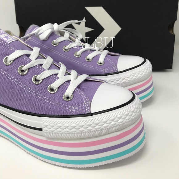 Converse Ctas Platform Layer OX Washed Lilac W - Picture 3 of 7